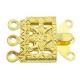 Metall clip verschluss ± 20x10mm 2x3 Ösen Gold